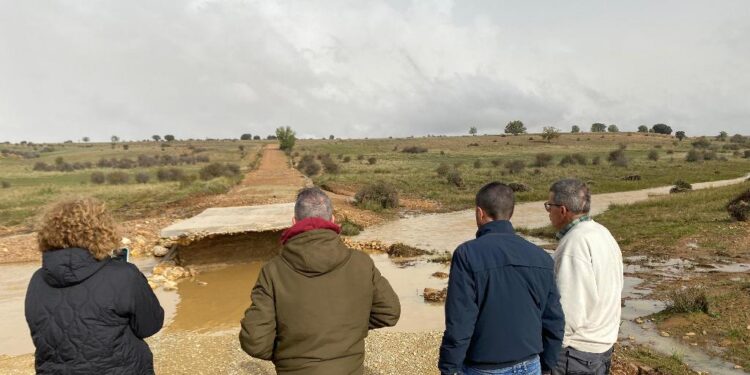 Escudero visita las zonas afectadas por las fuertes lluvias en la Comarca del Señorío de Molina