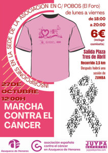 La III Marcha contra el cáncer en Azuqueca será el domingo, 27 de octubre
