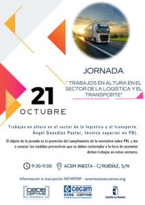 La sede de ACEM en Iniesta acogerá el próximo lunes una jornada sobre trabajos en altura en el sector de la logística y el transporte