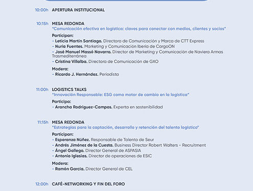 Las estrategias de sostenibilidad, comunicación y talento marcarán la agenda del V Foro ‘Logistics Spain’ 1 Las estrategias de sostenibilidad, comunicación y talento marcarán la agenda del V Foro ‘Logistics Spain’