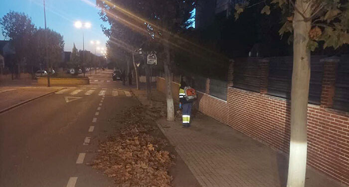 Comienza la temporada de refuerzo en el Servicio de Limpieza de Cabanillas, para la recogida de hojas