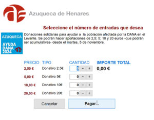 El Ayuntamiento de Azuqueca habilita la recogida de aportaciones económicas para los afectados por la DANA en Valencia