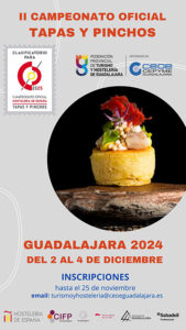 La Federación de Turismo y Hostelería de Guadalajara abre la inscripción para el II Campeonato de Tapas y Pinchos 2024