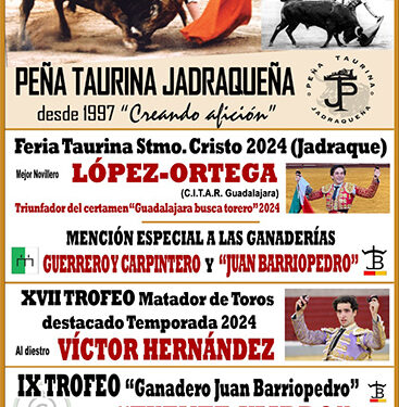 La Peña Taurina Jadraqueña celebra este domingo 24 su XXVI edición de garlardones