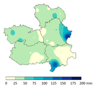 Mira registró la noche del 29 de octubre lluvias de 174,6 lm² y la noche más fría de la región el día 27 con menos 0,3 grados