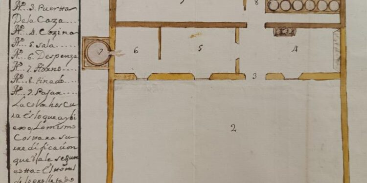 Plano de una casa de campo del siglo XVIII, documento del mes del Archivo Histórico de Cuenca