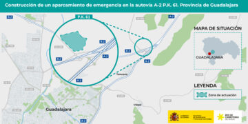 Transportes aprueba provisionalmente el proyecto de trazado de un aparcamiento de emergencia en la A-2 en Guadalajara