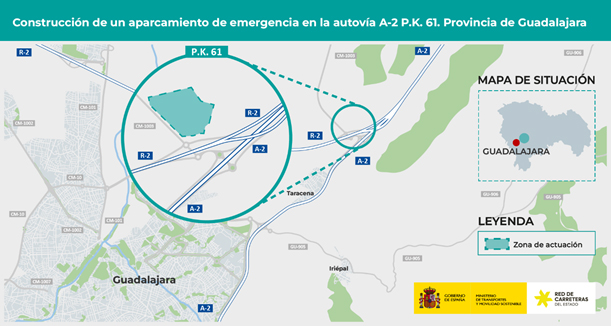 Transportes aprueba provisionalmente el proyecto de trazado de un aparcamiento de emergencia en la A-2 en Guadalajara 1 Transportes aprueba provisionalmente el proyecto de trazado de un aparcamiento de emergencia en la A-2 en Guadalajara