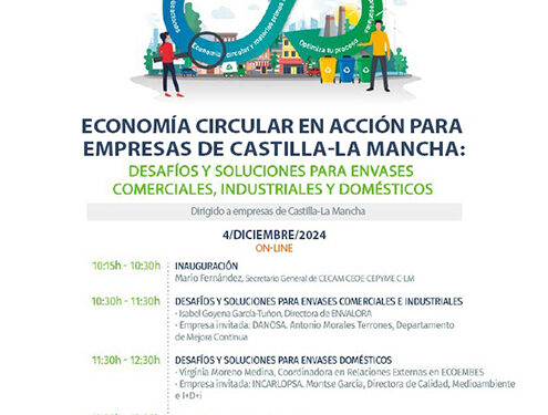 CEOE-Cepyme Cuenca invita a sus empresas a participar en la jornada sobre soluciones para envases