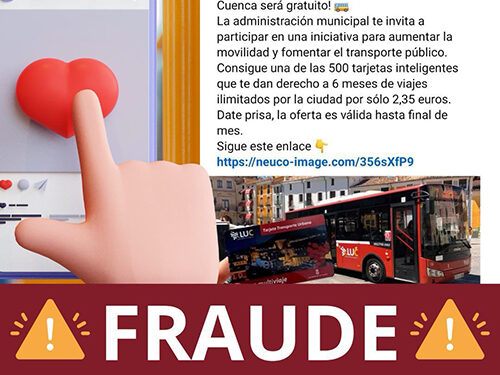El Ayuntamiento de Cuenca alerta sobre un fraude en redes sociales sobre el transporte urbano 1 El Ayuntamiento de Cuenca alerta sobre un fraude en redes sociales sobre el transporte urbano