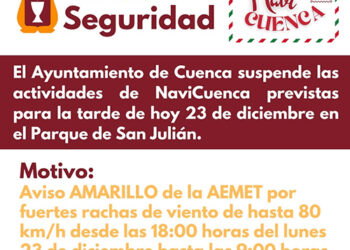 El Ayuntamiento de Cuenca suspende las actividades de NaviCuenca en el Parque de San Julián por las fuertes rachas de viento El Ayuntamiento de Cuenca suspende las actividades de NaviCuenca en el Parque de San Julián por las fuertes rachas de viento