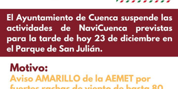 El Ayuntamiento de Cuenca suspende las actividades de NaviCuenca en el Parque de San Julián por las fuertes rachas de viento