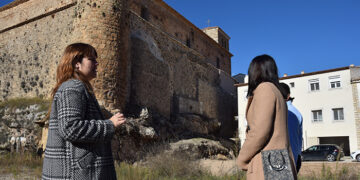 La Diputación de Cuenca restaura la parte de la muralla de Cañete junto a la iglesia de Santo Domingo