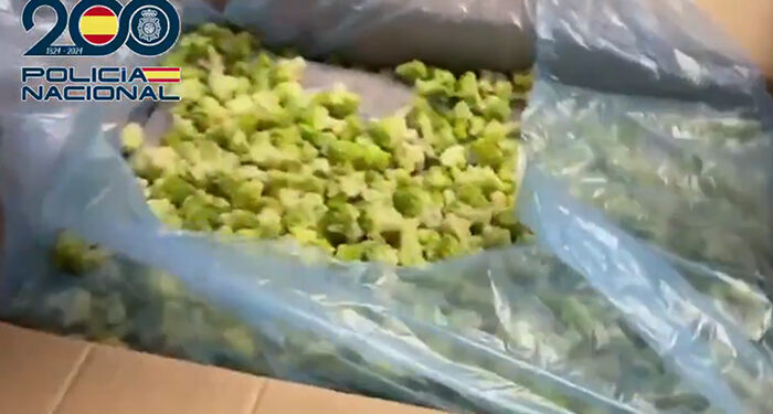 La Policía Nacional desarticula una organización criminal dedicada a enviar estupefacientes desde Guadalajara a Reino Unido camuflados entre brócoli congelado