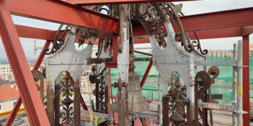 Las obras de rehabilitación del campanario del Ayuntamiento de Guadalajara se prolongarán hasta la próxima primavera