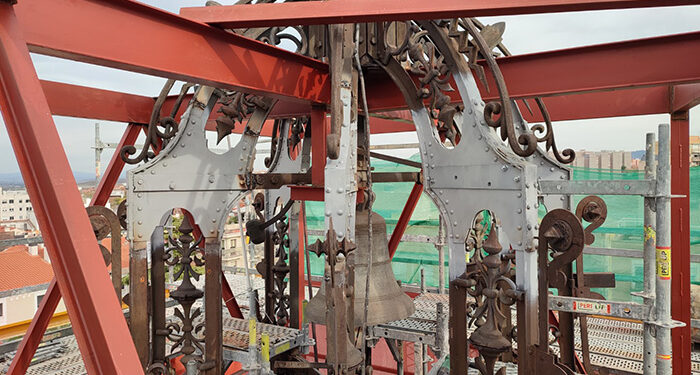 Las obras de rehabilitación del campanario del Ayuntamiento de Guadalajara se prolongarán hasta la próxima primavera 1 Las obras de rehabilitación del campanario del Ayuntamiento de Guadalajara se prolongarán hasta la próxima primavera