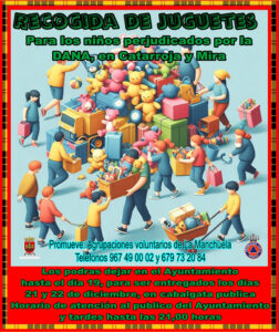 Protección Civil organiza en Iniesta una recogida de juguetes para los afectados por la DANA