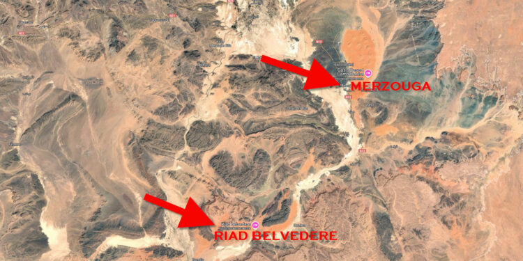 Dos conquenses en el Sáhara. Quinta jornada de incidencias y el hotel de adobe, en medio de la nada, pero con piscina