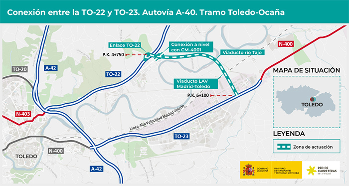 Transportes licita por 915.952 euros la redacción del proyecto del ramal de conexión entre la TO-22 y la TO-23 del tramo Toledo-Ocaña de la A-40 1 Transportes licita por 915.952 euros la redacción del proyecto del ramal de conexión entre la TO-22 y la TO-23 del tramo Toledo-Ocaña de la A-40