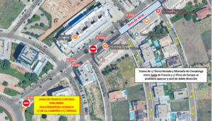 Corte de tráfico en un tramo de la Avenida de Francia los días 23 y 24 de enero