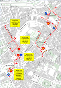 Corte en la travesía de Santo Domingo y reordenación de tráfico en la última fase de las obras de la calle Cervantes 