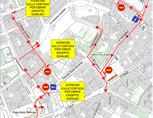 Corte en la travesía de Santo Domingo y reordenación de tráfico en la última fase de las obras de la calle Cervantes 1 Corte en la travesía de Santo Domingo y reordenación de tráfico en la última fase de las obras de la calle Cervantes
