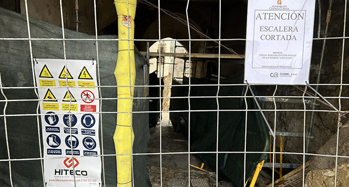Las obras de restauración del pasaje de la Puerta de San Juan avanzan con las actuaciones en paredes y techo
