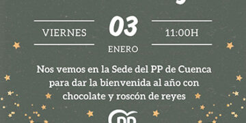 Tradicional bienvenida al año con chocolate y roscón por parte del PP en el Ayuntamiento de Cuenca