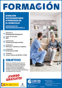 Últimas plazas para los cursos gratuitos de atención sociosanitaria a personas en domicilio y gestión operativa de tesorería de CEOE-Cepyme Guadalajara