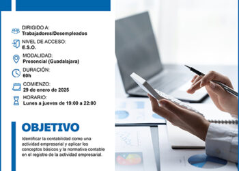 Últimas plazas para los cursos gratuitos de contabilidad básica y gestión operativa de tesorería de CEOE-Cepyme Guadalajara