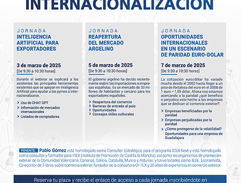 CEOE-Cepyme Guadalajara organiza un nuevo ciclo de jornadas de comercio exterior en el mes de marzo