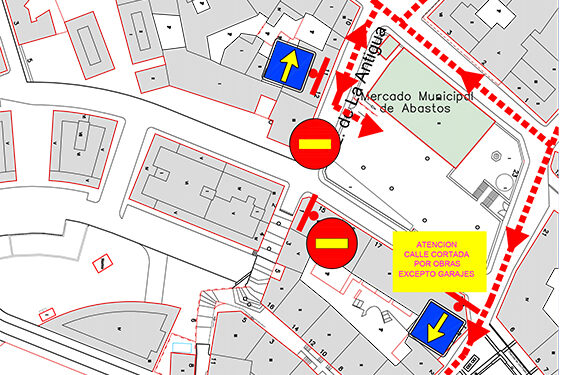 El cruce de la calle Ángel Martín Puebla con la Plaza de la Virgen de la Antigua se cierra desde este lunes por las obras 1 El cruce de la calle Ángel Martín Puebla con la Plaza de la Virgen de la Antigua se cierra desde este lunes por las obras