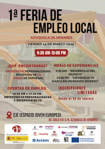 El viernes se abre la inscripción en la I Feria de Empleo Local de Azuqueca de Henares