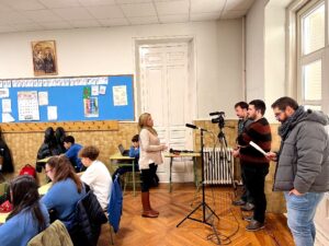 Representantes de Microsoft España e ICONO de interesan por el proyecto digital del Colegio Marista Champagnat de Guadalajara 
