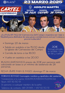 La Peña RVNG2 de Carrascosa del Campo organiza una excursión a Las Ventas para mantener viva la afición y dinamizar la vida en el pueblo