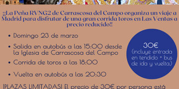 La Peña RVNG2 de Carrascosa del Campo organiza una excursión a Las Ventas para mantener viva la afición y dinamizar la vida en el pueblo