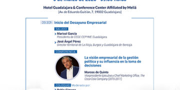 Marcos de Quinto protagoniza un nuevo desayuno empresarial de CEOE-Cepyme Guadalajara