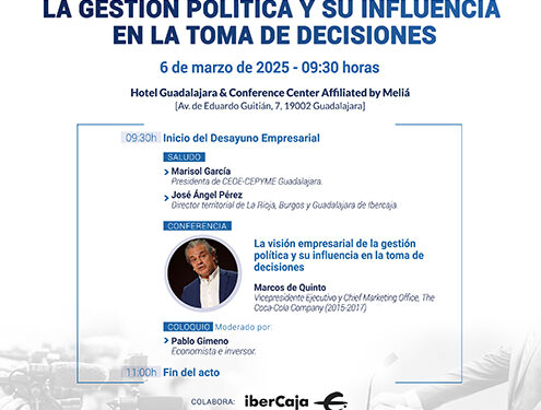 Marcos de Quinto protagoniza un nuevo desayuno empresarial de CEOE-Cepyme Guadalajara 1 Marcos de Quinto protagoniza un nuevo desayuno empresarial de CEOE-Cepyme Guadalajara