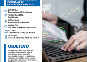 Últimas plazas para el curso de sistemas de gestión de información de CEOE-Cepyme Guadalajara