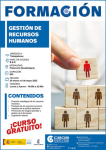 Abierto el plazo de inscripción para el curso gratuito de gestión de recursos humanos de CEOE-Cepyme Guadalajara