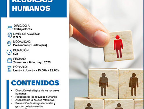 Abierto el plazo de inscripción para el curso gratuito de gestión de recursos humanos de CEOE-Cepyme Guadalajara