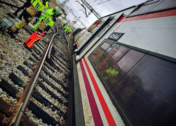 Descarrilla un tren de cercanías en la estación de Guadalajara cuando partía hacia Madrid