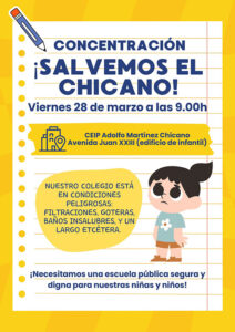 Los padres y madres de los alumnos del CEIP Adolfo Martínez Chicano de Las Pedroñeras convocan una concentración para denunciar el deterioro del centro