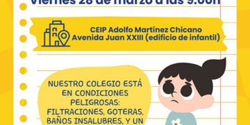 Los padres y madres de los alumnos del CEIP Adolfo Martínez Chicano de Las Pedroñeras convocan una concentración para denunciar el deterioro del centro