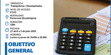 CEOE-Cepyme Guadalajara informa de las últimas plazas de los cursos gratuitos de contabilidad general digitalizada y fiscalidad y excel, macros y programación visual basic de aplicaciones