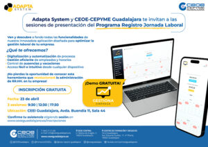 CEOE-Cepyme Guadalajara y Adapta System organizan unas jornadas informativas para presentar el programa de registro de la jornada laboral