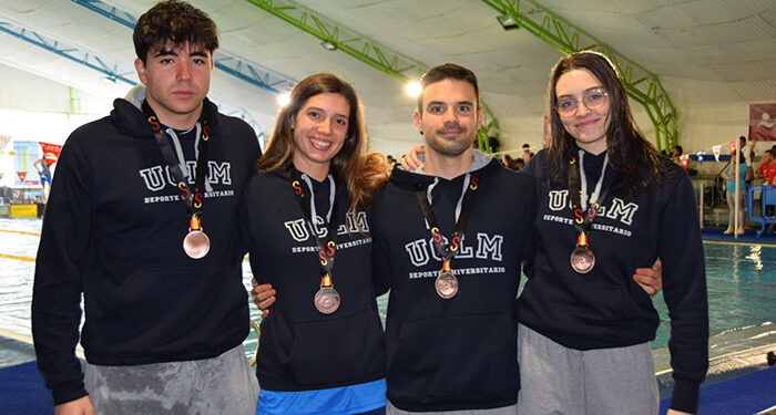 Cuatro medallas para la UCLM en el Campeonato de España Universitario de natación