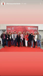 El PP tacha de “irrespetuoso y partidista” que la alcaldesa de Villarta utilice las redes del Ayuntamiento para difundir fotos suyas en el pasado congreso provincial del PSOE