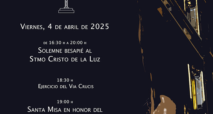 El solemne besapié al Santísimo Cristo de la Luz se celebrará este viernes 1 El solemne besapié al Santísimo Cristo de la Luz se celebrará este viernes