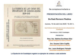 Este jueves presenta el libro de la obra ganadora del Provincia de Guadalajara de Investigación Histórica 2023
